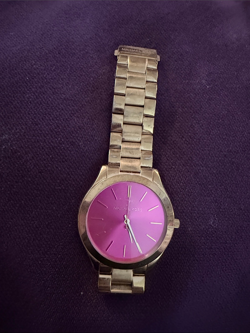 Michael Kors Gold Tone Watch with Pink Dial